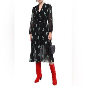 Sandro Paris Contemporary Sequin-embellished georgette midi dress size 38